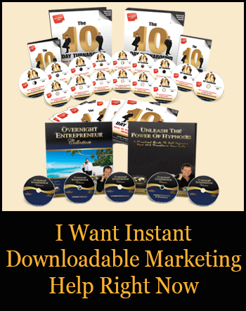 Image of 10 day business turnaround pack and Overnight entrepreneur hypnosis cd pack