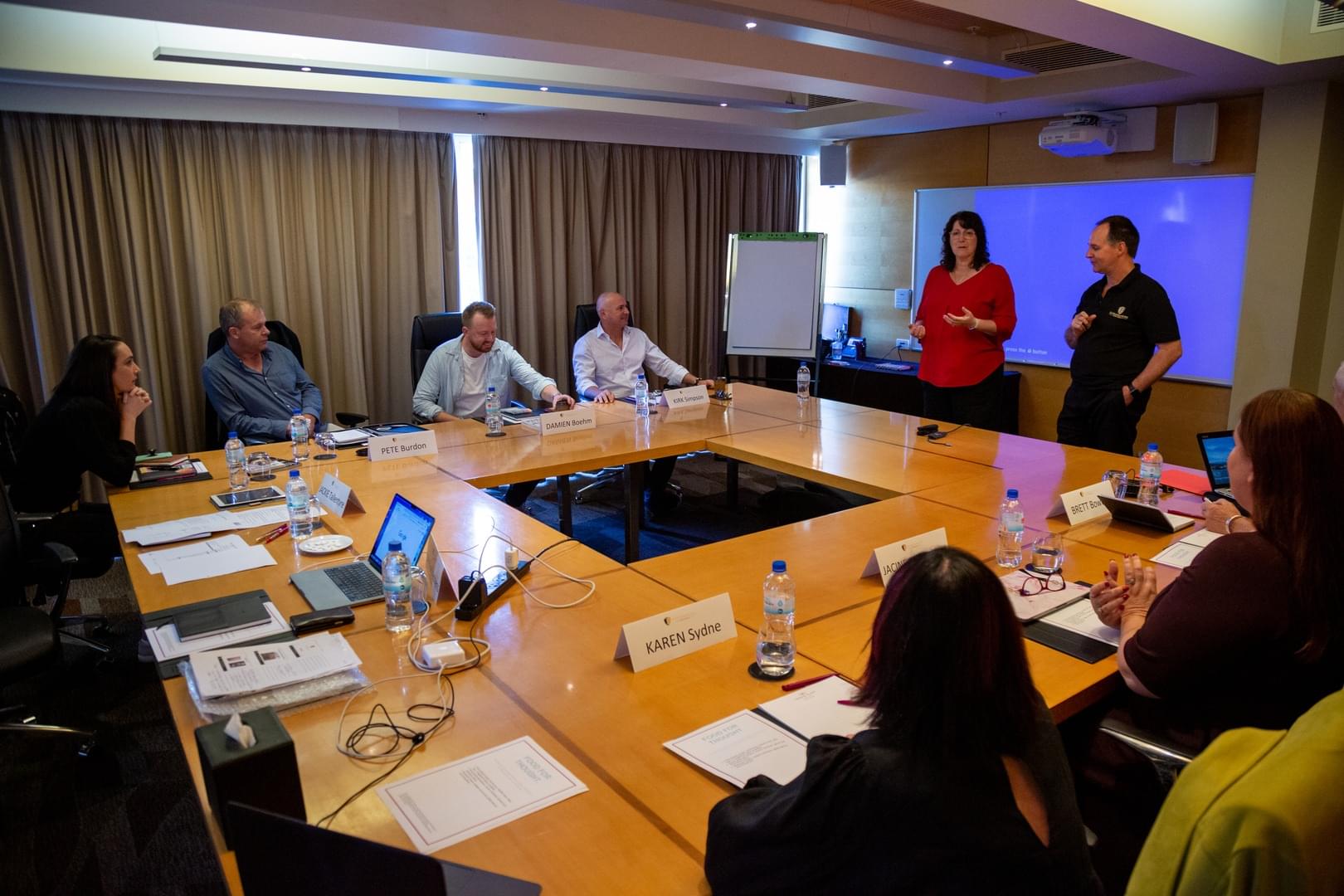 Image of Darren Stephens speaking to a crowd at an event