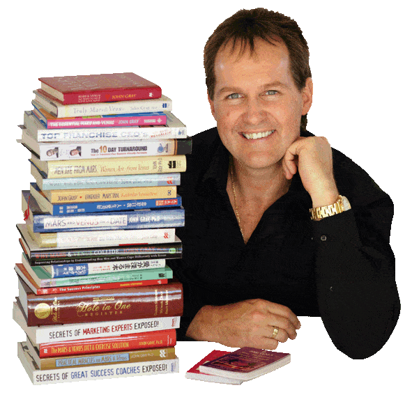 Darren Stephens pictured with a pile of his books